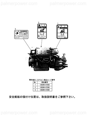Order YANMAR 128296-07350 Label, Danger