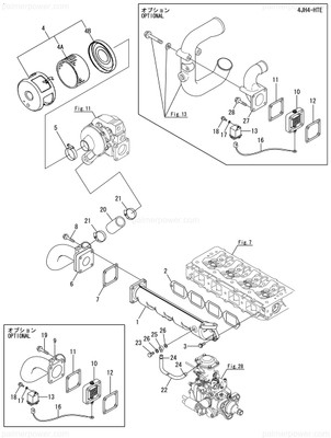 Order YANMAR 129571-18140 Duct, Turbine Outlet