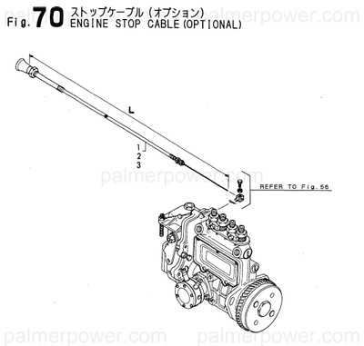 Order YANMAR 129470-67560 Cable, Stop L=7000