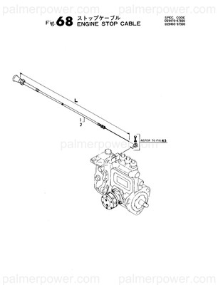 Order YANMAR 129495-67550 Cable, Stop L=2000