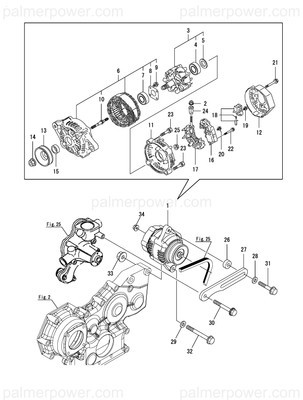 Order YANMAR 119626-77220 Alternator, 12V-55A