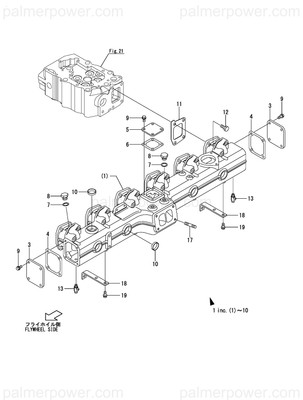 Order YANMAR 148660-13501 Cover, Manifold