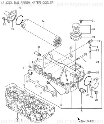 Order YANMAR 23080-013000 Clamp, 13