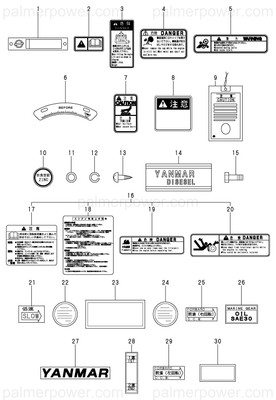 Order YANMAR 196630-12980 Label, Caution