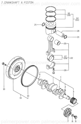 Order YANMAR 129001-22901 Piston Assy, 0.25 Os