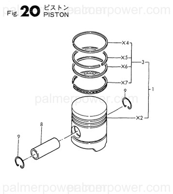 Order YANMAR 104600-22300 Pin, Piston