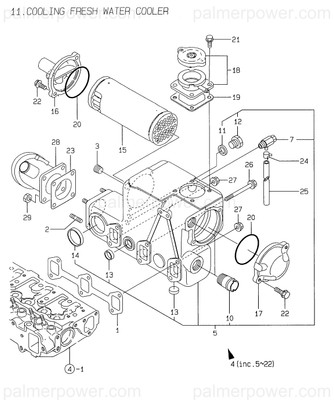 Order YANMAR 129176-44000 Cooler Assy, Water