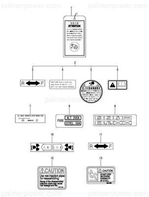 Order YANMAR 129677-07810 Label, Fuse Location