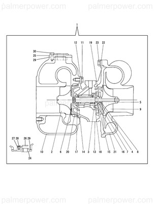 Order YANMAR 119594-18012 Turbine, Rhc7W