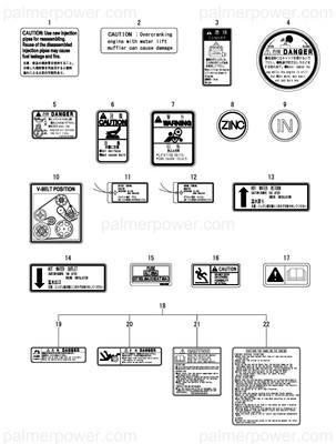 Order YANMAR 119798-07150 Label, Caution