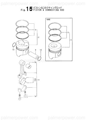 Order YANMAR 129495-22000 Piston W/Ring