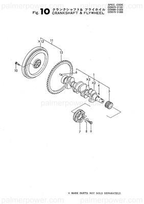 Order YANMAR 129573-21001 Crankshaft