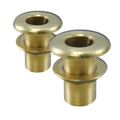 BUCK ALGONQUIN 00TH100 Thru Hull, Plain, W/Nut, Brz, 1"