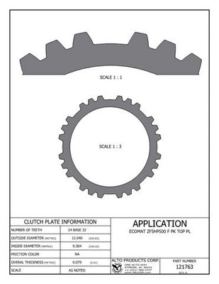 Alto Products 121763 Steel Clutch Alto Products 121763 Steel Clutch