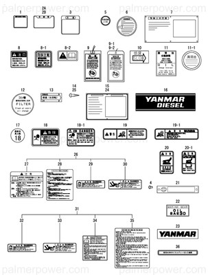 Order YANMAR 120120-07300 Label