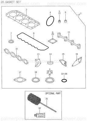 Order YANMAR 729407-92790 Gasket Set