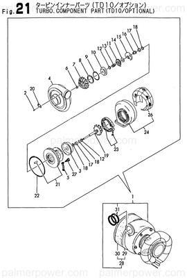 Order YANMAR 126617-18030 Turbocharger, Td10