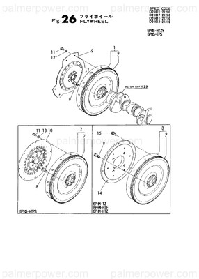 Order YANMAR 124611-21390 Flywheel Assy