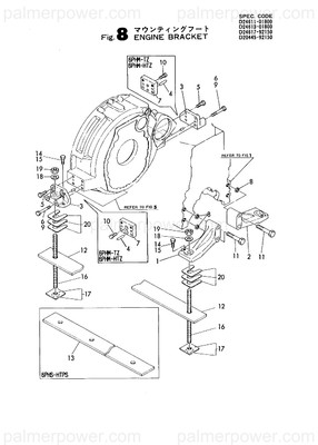 Order YANMAR 124411-01080 Foot, Mounting