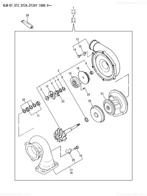 Order YANMAR XNN191320 Shaft, Turbine