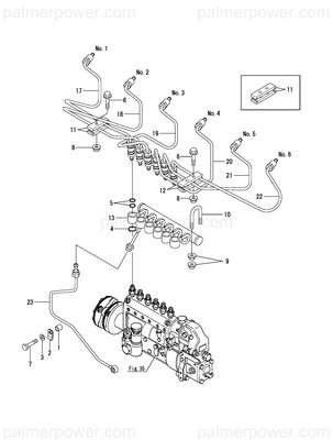 Order YANMAR 43711-502520 Pipe, Injection No.3