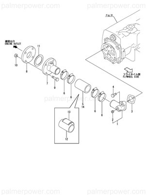 Order YANMAR 126677-49810 Cover, Rubber Hose