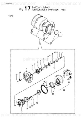 Order YANMAR X4913230100 Shaft& Turbine Wheel