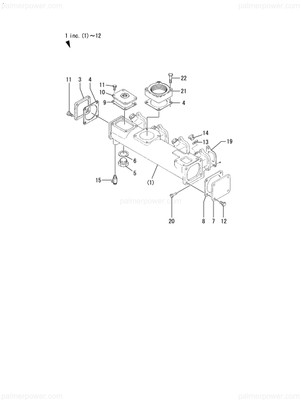 Order YANMAR 122510-13080 Flange, Exhaust Pipe