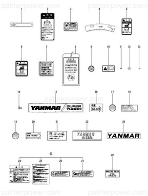 Order YANMAR 42222-551570 Label