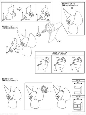 Order YANMAR 196320-09540 Propeller, 14X19