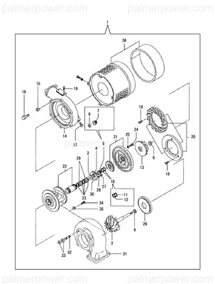 Order YANMAR XNN38N67E12 Housing, Turbine