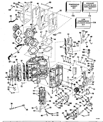 EVINRUDE-JOHNSON 326503 Cylinder Head, Stbd., 115 Only EVINRUDE-JOHNSON 326503 Cylinder Head, Stbd., 115 Only