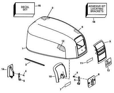 EVINRUDE-JOHNSON 345358 Duct, Air Intake EVINRUDE-JOHNSON 345358 Duct, Air Intake