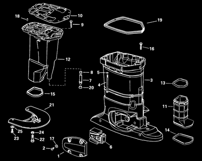 EVINRUDE-JOHNSON 350964 Boãtier D'Echappement, Extã©Rieur EVINRUDE-JOHNSON 350964 Boãtier D'Echappement, Extã©Rieur