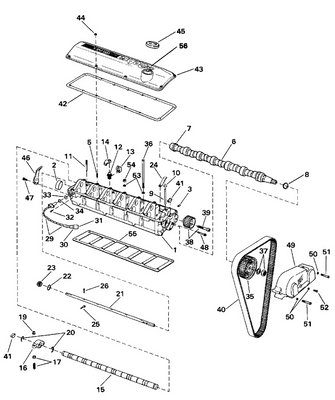 EVINRUDE-JOHNSON 915463 Cover, Camshaft Housing