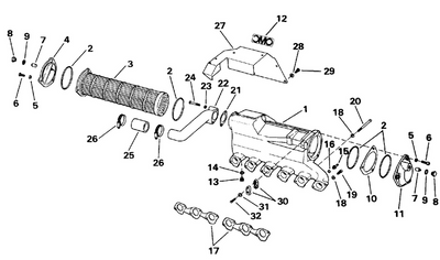 EVINRUDE-JOHNSON 915521 Cover, Intercooler, Rear