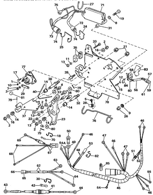 EVINRUDE-JOHNSON 985854 Cable Assy, Engine