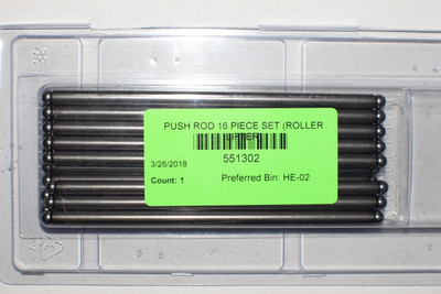 INDMAR 551302 PUSH ROD 16 PIECE SET (ROLLER LIFTER)
