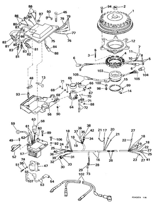 EVINRUDE-JOHNSON 586023 Engine Cable Assy.