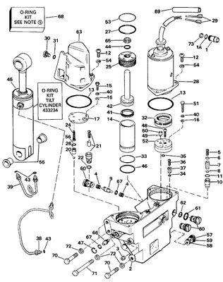 EVINRUDE-JOHNSON 435548 Trim/Tilt Motor EVINRUDE-JOHNSON 435548 Trim/Tilt Motor