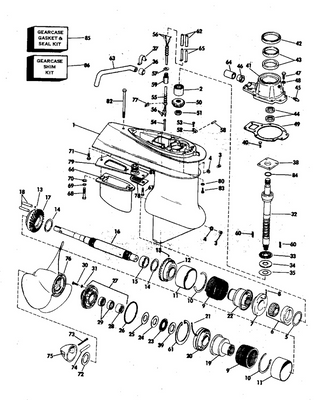 EVINRUDE-JOHNSON 981797 Gearcase Gasket & Seal Kit EVINRUDE-JOHNSON 981797 Gearcase Gasket & Seal Kit