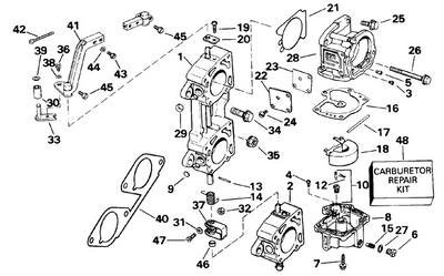 EVINRUDE-JOHNSON 328650 Seal, Carb, Body