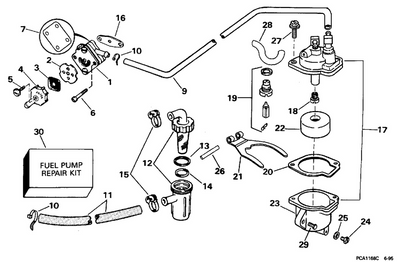 EVINRUDE-JOHNSON 388833 Fuel Pump Assy.