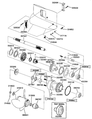 EVINRUDE-JOHNSON 432264 Bearing Assy, Fwd Gear