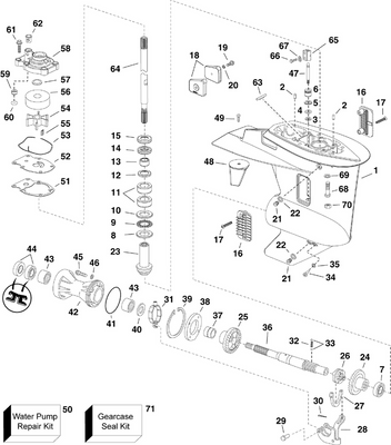 EVINRUDE-JOHNSON 5007987 Gearcase Seal Kit