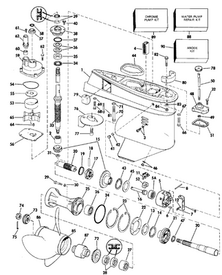 EVINRUDE-JOHNSON 434391 Bearing Housing Assembly. EVINRUDE-JOHNSON 434391 Bearing Housing Assembly.