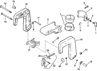 EVINRUDE-JOHNSON 115337 Stern Bracket, Stbd. EVINRUDE-JOHNSON 115337 Stern Bracket, Stbd.