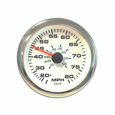 SIERRA 65626SSFP White Premier Pro Series Speedometer