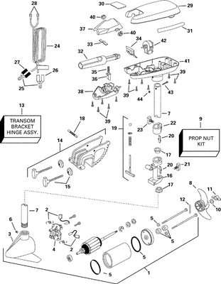 EVINRUDE-JOHNSON 128043 Bracket & Hinge Assy.