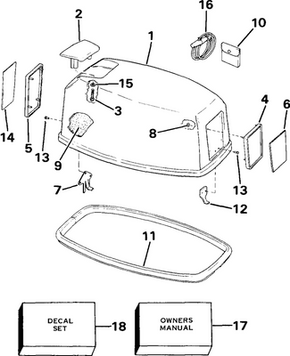 EVINRUDE-JOHNSON 209817 Applique, Rear EVINRUDE-JOHNSON 209817 Applique, Rear